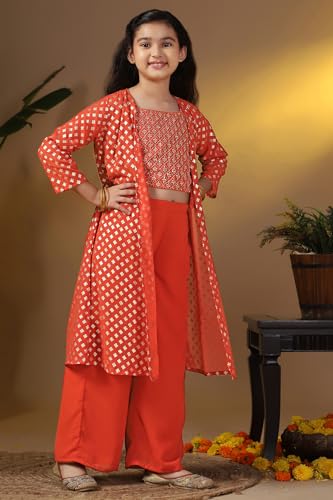 Image of Fashion Dream Girls Georgette Embroidered Palazzo Set|Kids Ethnic Wear|sharara set for girls|Indo Western Set