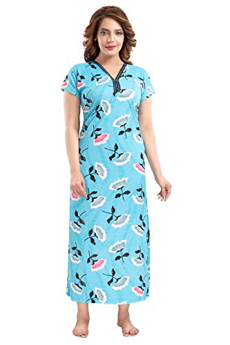 Image of Fabme Women's Satin Floor Length Night Dress Nighty