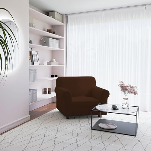 Italian Bed Linen Piu Bello Housse de canapé Bi-élastique, Marron, 1 Place