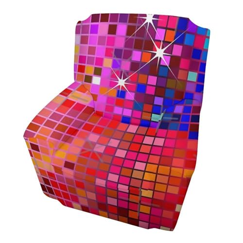 HYDJLXA Metallic Colorful Sequins Look-Disco Ball Image GlitterPattern Premium Polyester Quilted Sofa Cover，Daily Wear, Ideal Gift for Home Decor