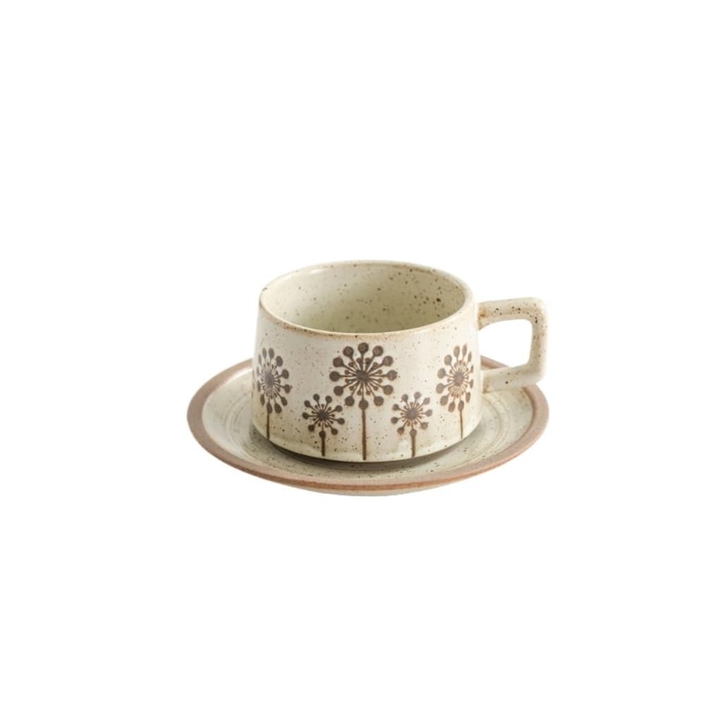 ENGENDER Tazas Cafe Taza De Cerámica Retro For El Hogar Café Gres Mug Cups(C)