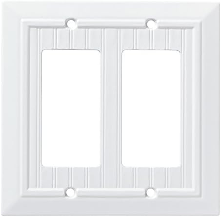 Franklin Brass W35272-PW-C Classic Beadboard Double Decorator Wall Plate/Switch Plate/Cover, Pure White