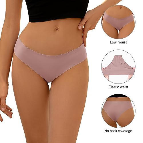Image of DEANGELMON Seamless Underwear for Women No Show Bikini Panties Comfortable Stretch Invisible Ladies Hipster Briefs