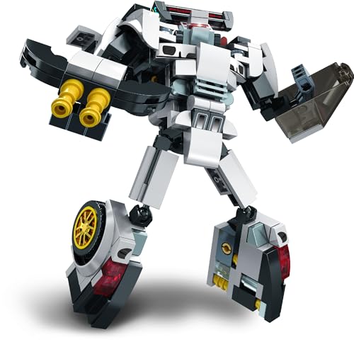Image of Premium Pearl White 2-in-1 Robot & Sports Car (241 Pieces) | Learn About Machines | Building Block Set for Kids Age 6+ | STEM Educational Toy | Build, Play & Learn