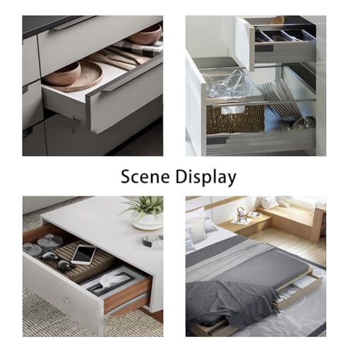 Deslizadores de cajón de cierre suave, rieles de acero inoxidable, ajustables para un deslizamiento suave, fácil instalación para el hogar y la oficina