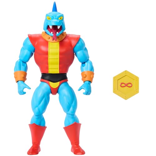 Masters of the Universe Origins - Fang Man Cartoon Collection, action figure cattivo con zanne dalla serie MOTU anni '80 con accessori dettagliati, giocattolo da collezione, 6+ anni, JBM91