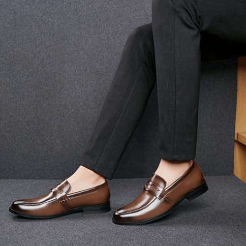 Men's Formal Shoes Leather Comfort Orthopedic Slip-on Plain Toe Non Slip Block Heel Anti-Slip Shoe for Business Office Party Wedding4