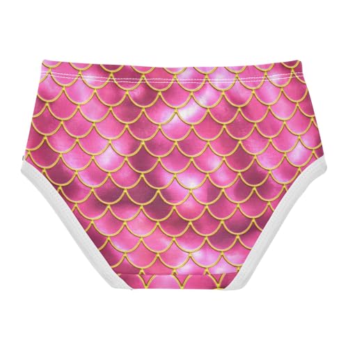 Joisal Mermaid Fish Scales Pink Toddlers Underwear Floral 2t Cotton Cute Panties Girl Colorful Kids Undies Briefs2