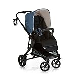 Hauck 3 in 1 Kinderwagen komplettset Atlantic Plus Trio Set, inkl. Babyliegeschale Kinderautositz Gruppe 0 für Isofix Base Beindecke Cupholder leicht, ab Geburt bis 22 kg, Melange jeans/Caviar