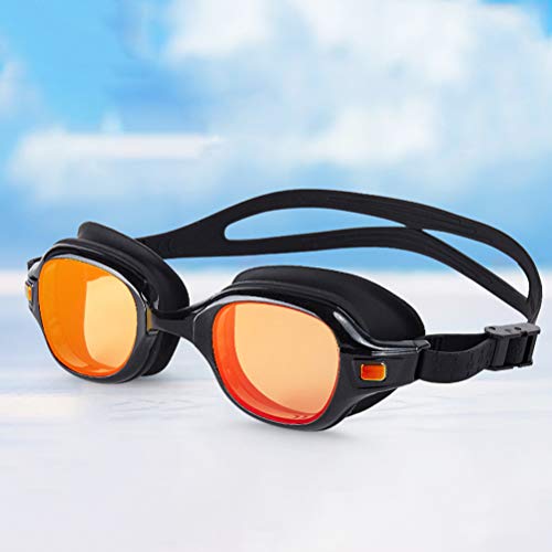 Gafas de Natación Mujeres, Ajustable Lente Sin Fugas Anti Niebla Protección UV Gafas de Natación Impermeable triatlón Gafas de Natación,E