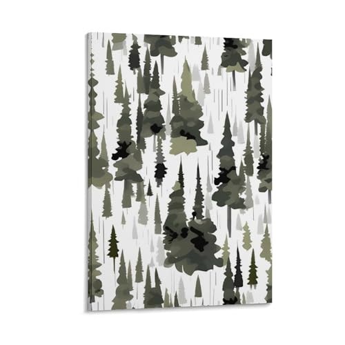 Toile moderne haut de gamme camouflage arbres blancs decoration murale salon