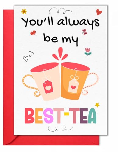 HOMEVAGE Best Friend Birthday Card, Gift for The Bestie, Women, Female, Bff, Soulmate, Happy Birthday to A Special Best Friend - Folded 5"x7" Sing Card with Red Envelope