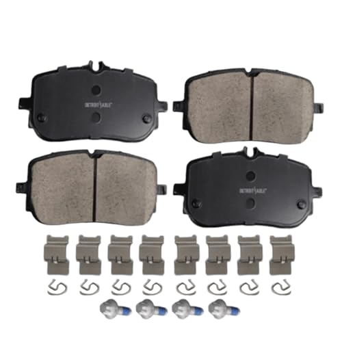 Image of Detroit Axle - Front Brake Kit for 2019-2022 Mercedes-Benz A220, 2020-2024 | CLA250, Disc Brake Rotors Ceramic Brake Pads with Hardware 2021 Replacement 12.52 inch inch Rotors
