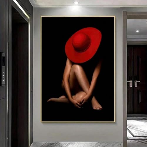 Toile femme abstraite aux lèvres rouges pour illuminer vos murs avec élégance
