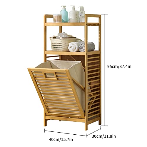 Baveke Laundry Hamper With 2-Tier Shelves And Tilt Out Basket, Laundry Baskets Organizer Hampers Bathroom Storage Shelf For Laundry Room, Bathroom, Nursery, Bedroom, Guest Room, Closet (Small) #TOP3