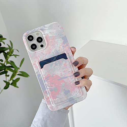 Coque iPhone motif coquille pailletée avec porte-carte pour modèles 12 11 Pro Max XR XS X