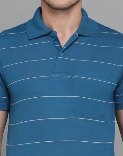 Image of INKKR Striped Polo Neck T-Shirt Dora Combo