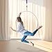 Milzeone Aerial Lyra Hoop Set, 95CM/37.4Inch Stainless Steel Aerial Ring Hoop, Professional Single Point Aerial Hoop Equipment for Yoga Home, Exercise, Performance, 25mm Thickness