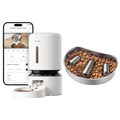 Bundle of PETLIBRO Automatic Cat Feeder with Camera, 1080P HD Video with Night Vision + PETLIBRO Slow Feeder Bowl for Small Dogs & Cats, 1.125 Cup— Anti-Gulp Stainless Steel Dog & Cat Bowl - image 6