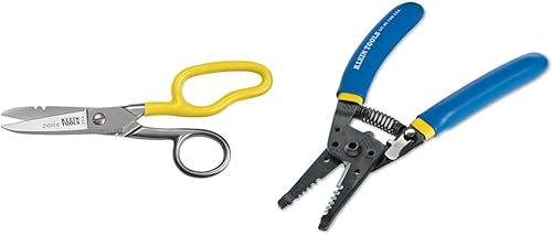 Klein Tools 21010-6-SEN corte de caída libre, raspador, archivo, cuchillas dentadas y cortador de alambre y pelacables 11055, cortador de alambre