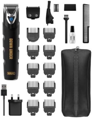 WAHL Down Under Stainless Steel 21-In-1 Premium Full Body Groomer with Fast Charging advanced Lithium-Ion technology, 4-hour Run Time, Waterproof rating of IPX7 & Safe-Touch Ballpoint Blade, 3028085