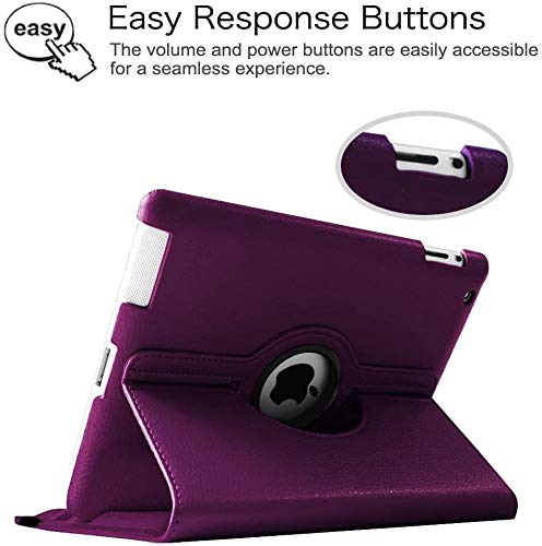 Image of 360 Degree Rotating PU Leather Smart FILP [Auto /Sleep Wake] Case Cover for Apple iPad 2 / iPad 3 / iPad 4 (Model: A1460, A1459, A1458, A1416, A1430, A1403, A1397, A1396, A1395) (Purple)