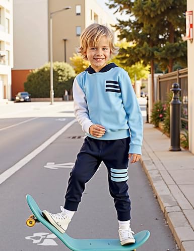 Image of Toddler Boy Clothes Long Sleeve Hoodie Sweatsuits Tops and Pants 2Pcs Boys Fall Winter Outfits Set