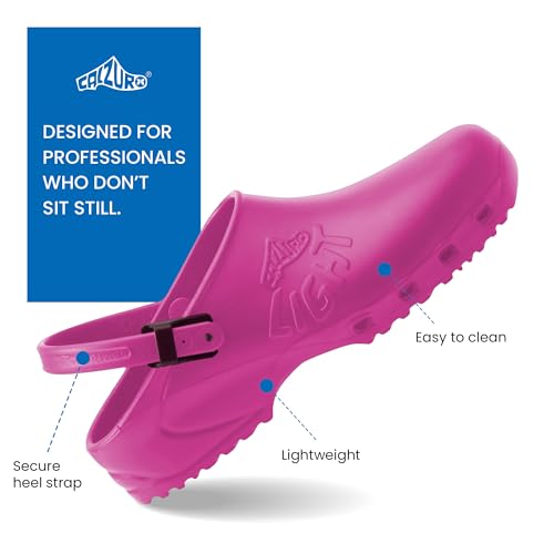 Image of CALZURO Lights Clogs - Italian Made Lightweight Work Shoes for Professionals - EVA Non Slip Clogs for Kitchen, Hospital, Garden, Restaurant - Machine Washable Side Ventilation - Men & Women