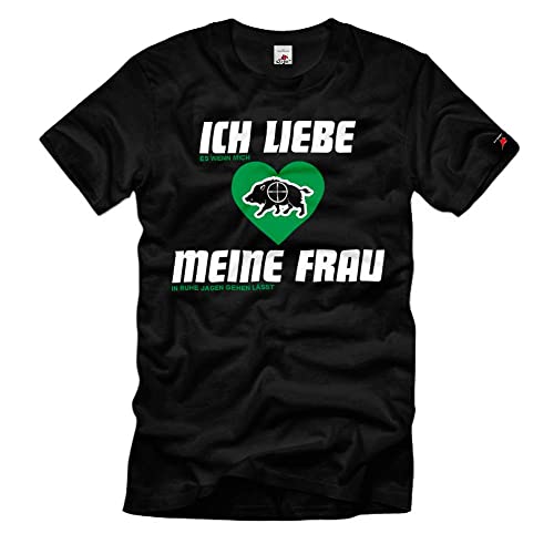 T-shirt Ich Liebe es vêtement confortable pour repas de chasse au sanglier XXL noir