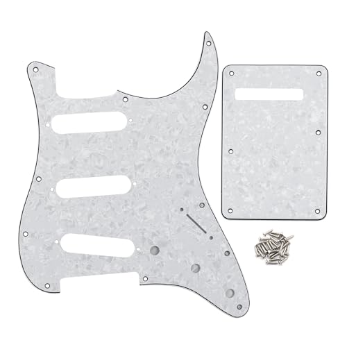 Pickguard SSS 11 trous blanc perle plaque arrière vis de protection guitare ST