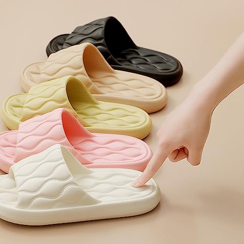 JadeRich Open Toe Slippers for Women and Men Soft Comfort Non-Slip Pillow Slippers Massage Spa Shower Slide Sandals