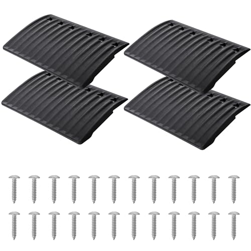 RunNico 4 Pcs Snowmobile Trailer Edge Glides, 9'' x 6'' Edge Glide Tilt with 24 Screws, Trailer Gap Transition Flap for Friction Reduction and Easy Installation