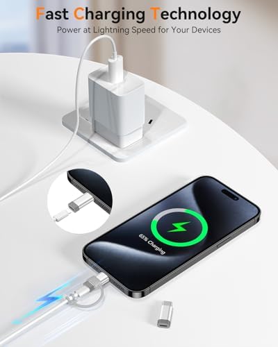 Temdan 오디오/OTG용 아님[4팩 라이트닝 USB C 어댑터]-실버 — 사진 4