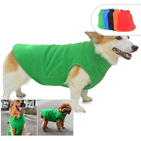 Lovelonglong Dog Winter Vest Warm Breathable Dog Polar Fleece Vest Jacket, Lightweight Winter Coat with Leash Neck Hole for Small Medium Large Dogs Green XL Cover