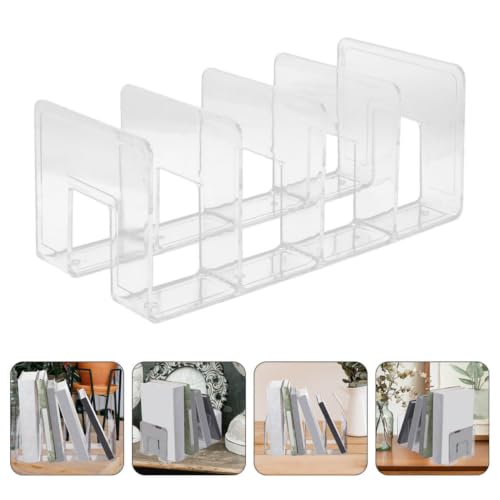 FOYTOKI 4pcs Plastic File Sorter Organizer with 4 Compartments for Desktop Office Storage, Large Capacity Plastic Document and Book Holder with Rounded Corners, Sleek Design for Home - Image 8