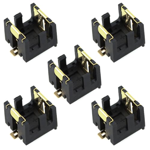 LUORNG 5PCS Container Box LR44 Horizontal Coin Cell Holder Black AG13 SMD Coin Cell Holder 14x15x12MM/0.55x0.6x0.47Inch for DIY Arduino Project and PCB Board