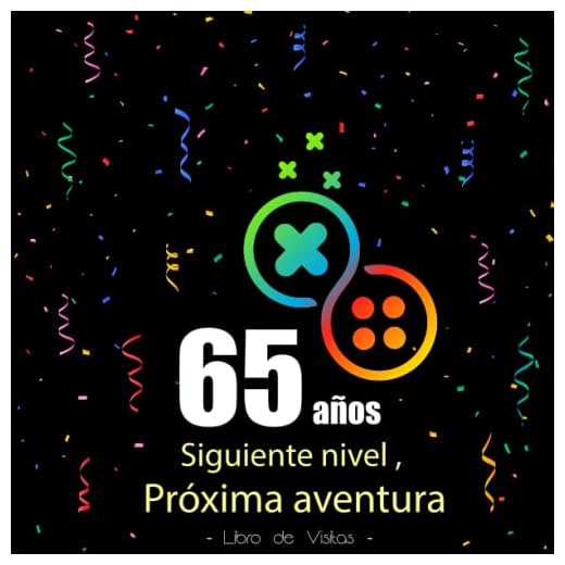 Libro de Visitas 65 Cumpleaños: felicitaciones y fotos de los invitados | fiesta cumpleaños 65 años | para hombres y mujeres | Gamer