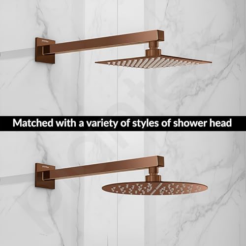 Image of Plantex 18-Inch Shower Arm for Overhead Shower /Stainless Steel Shower Pipe /Wall Mount Bathroom Fitting with -Inch Thread - Pack of 1 (Rose Gold)