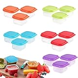 Hiuyavy Small Food Containers with Lids, 15 PCS Plastic Containers with Lids, 80ml Kitchen Storage Small Tubs with Lid Airtight Colourful Smalls Storage Containers(5 colors)
