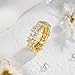 AiliFe XO Round Cubic Zirconia Ring with 14K Yellow Gold Plated, CZ Inlaid Light Luxury Fashion Rings for Wedding Band Engagement Promise Cocktail Jewelry (6)