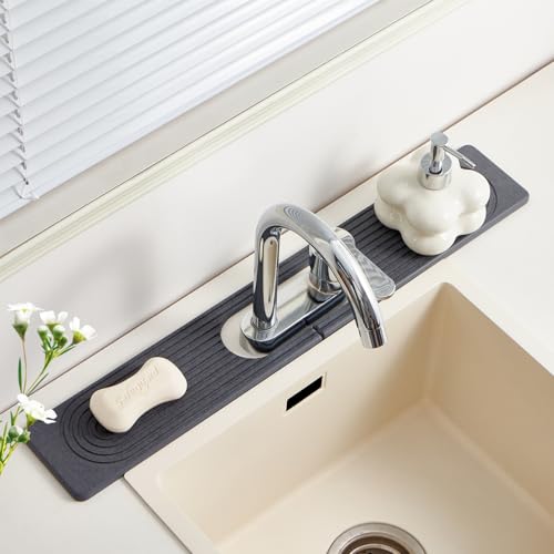 Stone Faucet Mat for Kitchen Sink Oval Hole Bathroom sink splash guard by Fatilin - Used condition - US$15.99