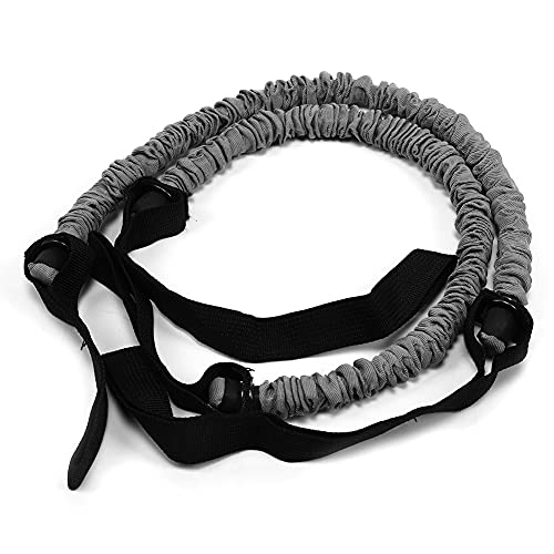 2PCS Abdominal Wheel Auxiliary Pull Rope Belly Exercise Trainer Roller Wheel Resistance Rope Natural Latex Tube Stretch Sleeve High Elastic Rope for H