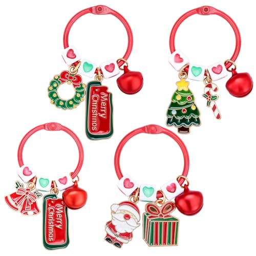 Porte clés de Noël rouge à perles pour repérer facilement vos clés