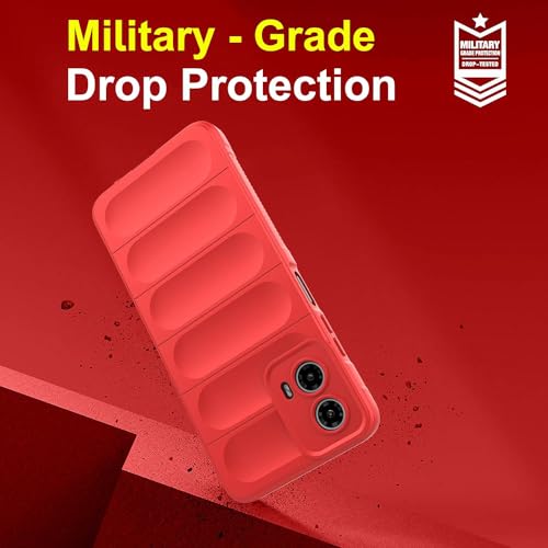 Image of amazon basics Basic Case for Motorola Moto G34 5G / G45 5G (Silicone Red)