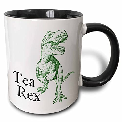 3dRose Tea Rex 11oz Two-Tone Black Mug