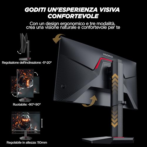 G2511E Monitor Gaming 25 Pollici, FHD 320Hz, 1ms, HDR400, Fast IPS, Adaptive Sync, VESA 75x75mm, regolazione ergonomica - Monitor - Immagine 6