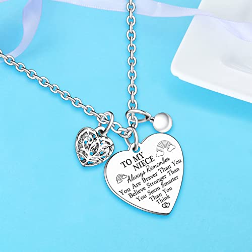 Heart Pendant Necklace for Niece - Inspirational Gift from Auntie or Uncle3