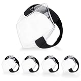 AUEAR, 5 Pack Arm Badge Holder Card ID Armband with Black Adjustable Elastic Strap Fastener Clear Plastic Name Tag