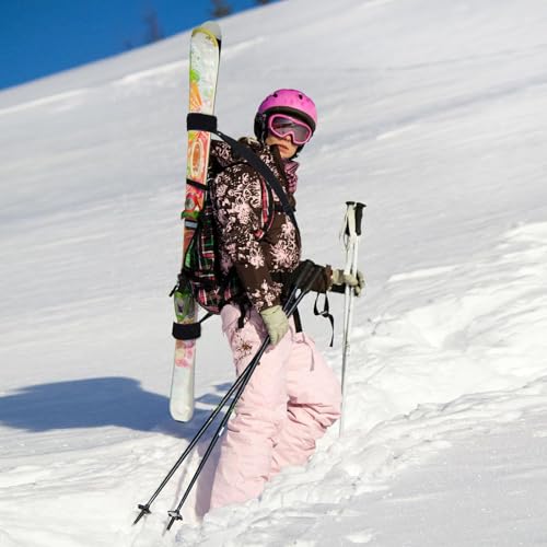 WOUMON Sangle Porte-Ski, Bandoulière de Ski Réglable, Sangle de Ski et Porte-bâtons, Convient à Adultes et Enfants (Noir) – vue 5