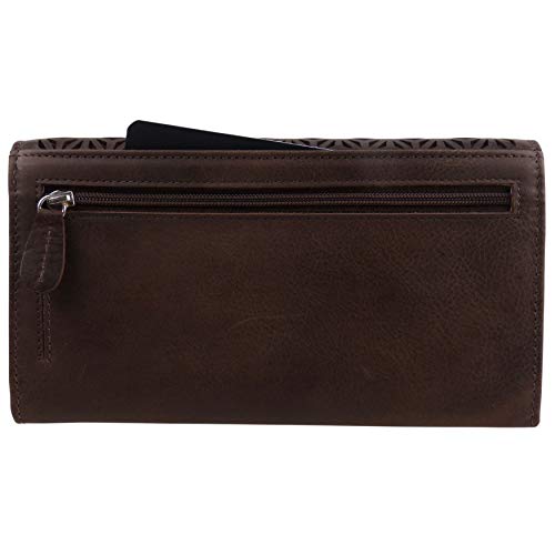Porte-monnaie à rabat Prime Hide marron avec étiquette - 6